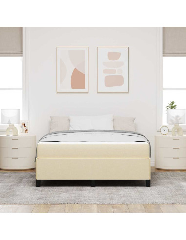 Letto a molle Crema 140 x 200 cm Tessuto