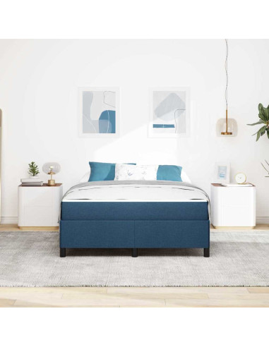 Letto a molle Blu 140 x 200 cm Tessuto