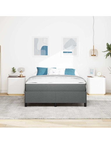 Letto a molle Grigio scuro 160 x 200 cm Tessuto