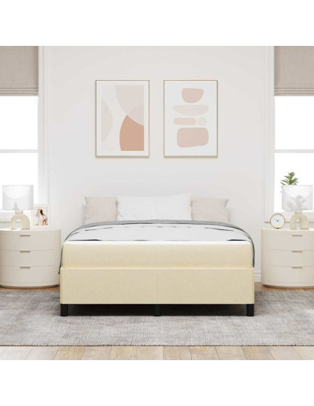 Letto a molle Crema 160 x 200 cm Tessuto