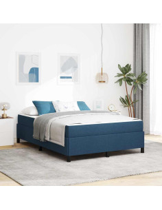 Letto a molle Blu 160 x 200 cm Tessuto 2