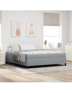 Letto a molle Grigio chiaro 180 x 200 cm Tessuto 2