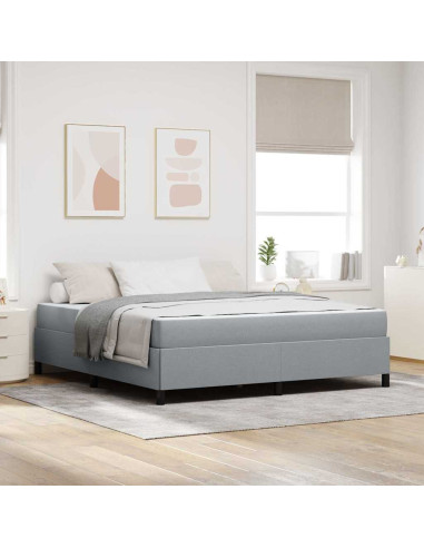 Letto a molle Grigio chiaro 180 x 200 cm Tessuto