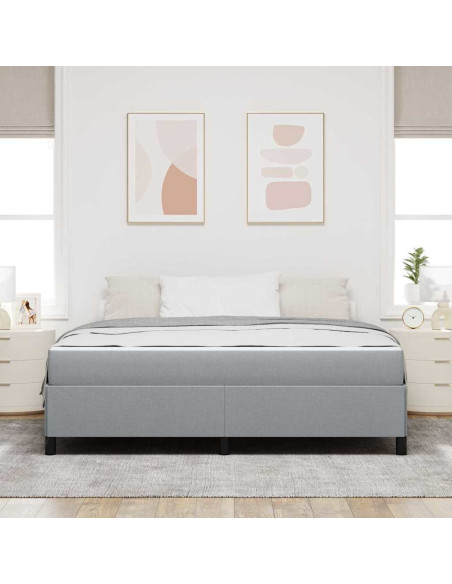 Letto a molle Grigio chiaro 180 x 200 cm Tessuto