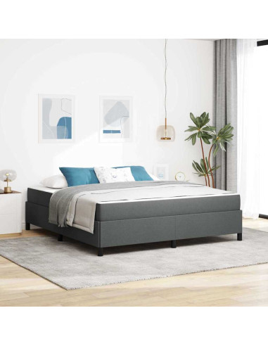 Letto a molle Grigio scuro 180 x 200 cm Tessuto