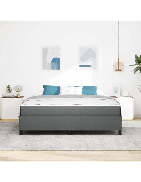 Letto a molle Grigio scuro 180 x 200 cm Tessuto