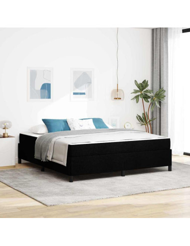 Letto a molle Nero 180 x 200 cm Tessuto