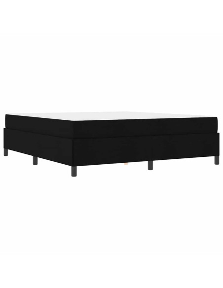 Letto a molle Nero 180 x 200 cm Tessuto, Legno ingegnerizzato