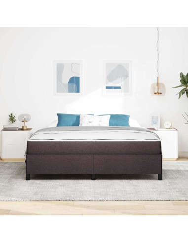 Letto a molle Marrone Scuro 180 x 200 cm Tessuto