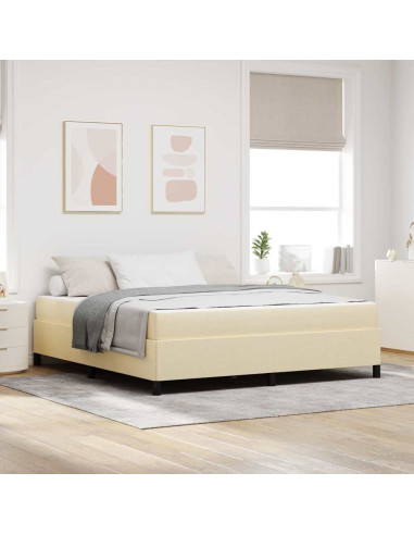 Letto a molle Crema 180 x 200 cm Tessuto