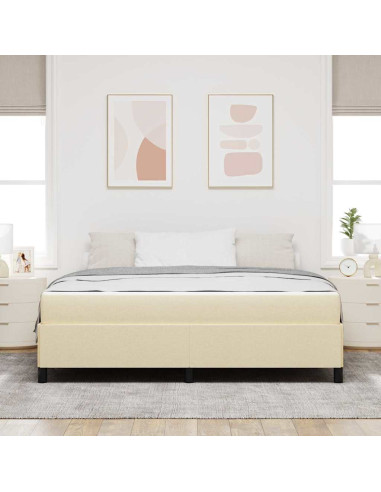 Letto a molle Crema 180 x 200 cm Tessuto