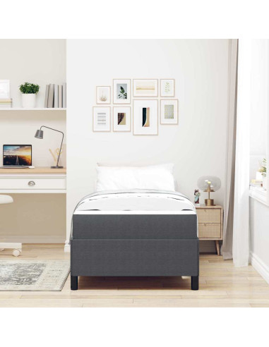 Struttura del letto Grigio scuro 90 x 200 cm Tessuto