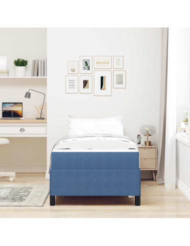 Struttura del letto con materasso Blu 90 x 200 cm Tessuto