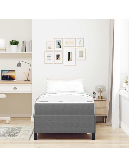 Struttura del letto Grigio chiaro 100 x 200 cm Tessuto