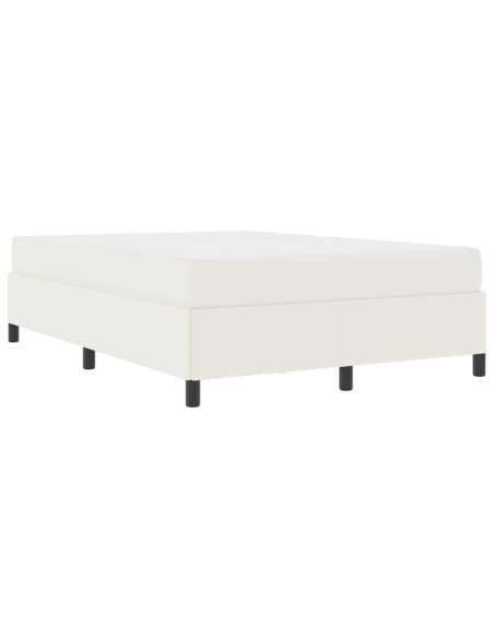 Struttura del letto con materasso Crema 140 x 200 cm Tessuto