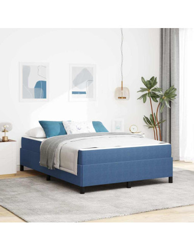 Struttura del letto con materasso Blu 140 x 200 cm Tessuto