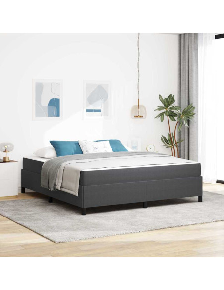 Struttura del letto Grigio scuro 180 x 200 cm Tessuto