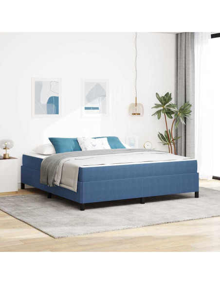 Struttura del letto con materasso Blu 180 x 200 cm Tessuto