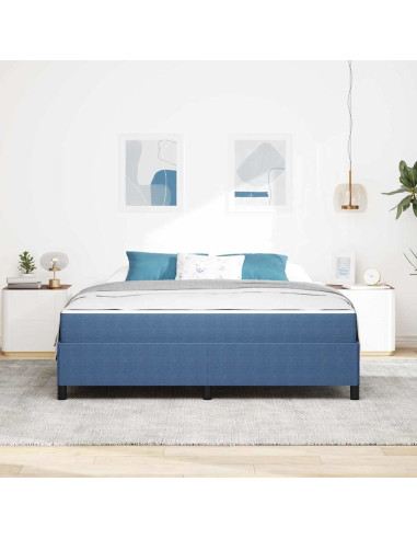 Struttura del letto con materasso Blu 180 x 200 cm Tessuto