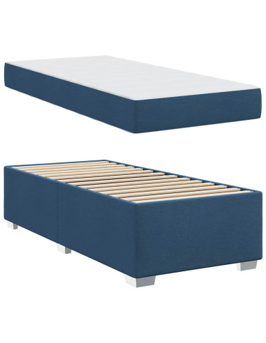 Struttura del letto con materasso Blu 80 x 200 cm Tessuto