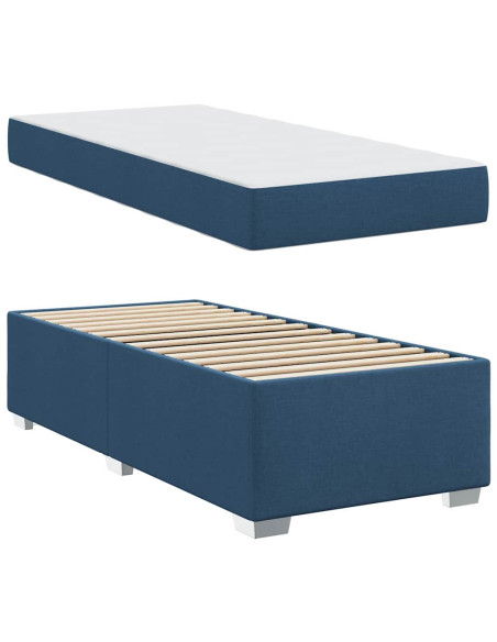 Struttura del letto con materasso Blu 80 x 200 cm Tessuto