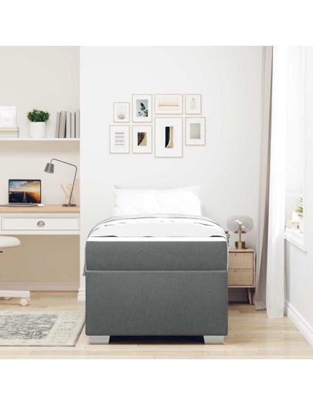 Struttura del letto Altro Grigio scuro 90 x 190 cm Tessuto