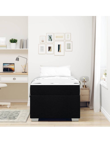 Struttura del letto con materasso Nero 90 x 190 cm Tessuto