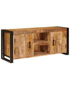 Mobile TV con porta Marrone Legno massello di mango ruvido