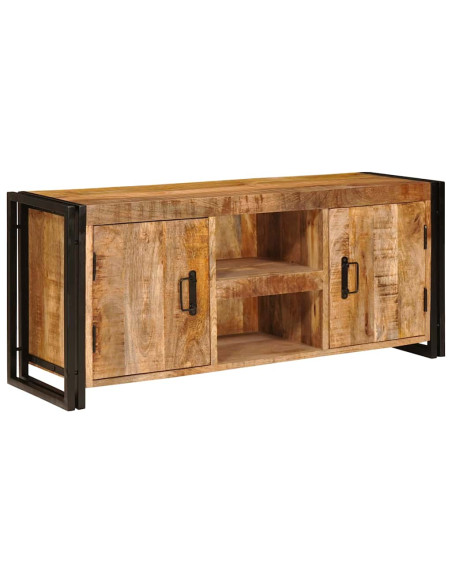Mobile TV Marrone Legno di mango massello grezzo