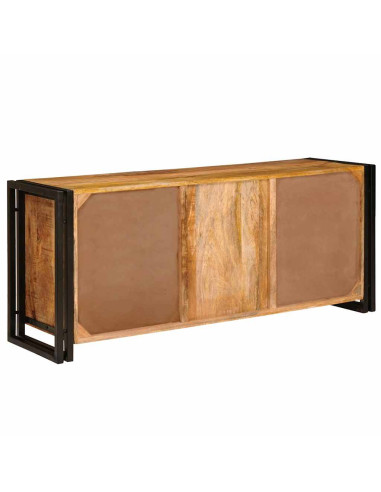 Mobile TV con porta Marrone Legno massello di mango ruvido