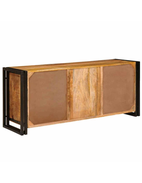 Mobile TV con porta Marrone Legno massello di mango ruvido