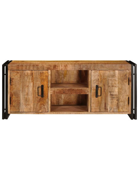 Mobile TV Marrone Legno di mango massello grezzo