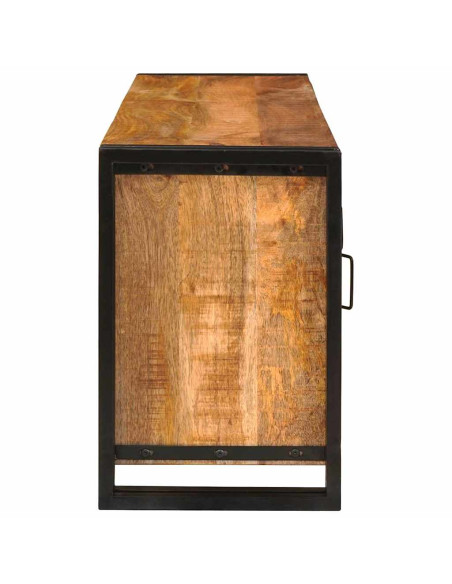 Mobile TV con porta Marrone Legno massello di mango ruvido