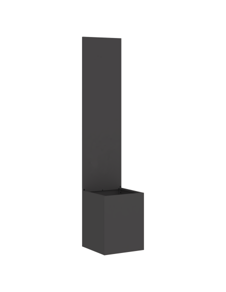 Vaso da Giardino con Pannello Decorativo Nero 32 x 140 cm
