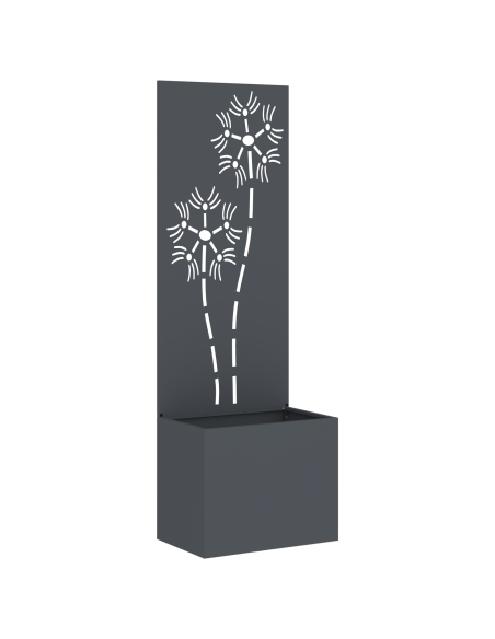 Vaso da Giardino con Pannello Decorativo Antracite 50 x 140 cm
