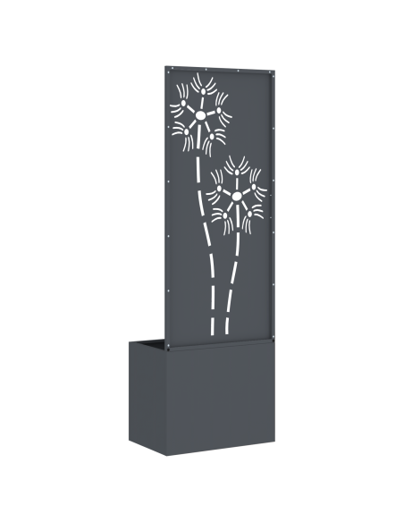 Vaso da Giardino con Pannello Decorativo Antracite 50 x 140 cm