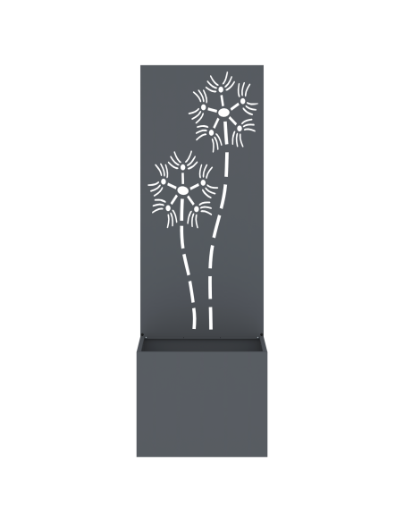 Vaso da Giardino con Pannello Decorativo Antracite 50 x 140 cm