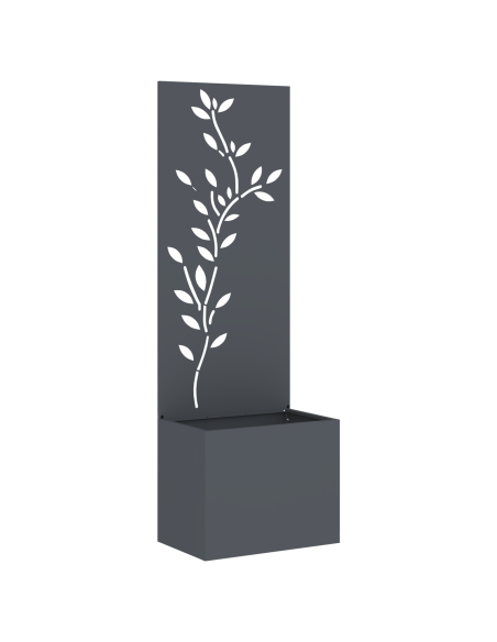 Vaso da Giardino con Pannello Decorativo Antracite 50 x 140 cm