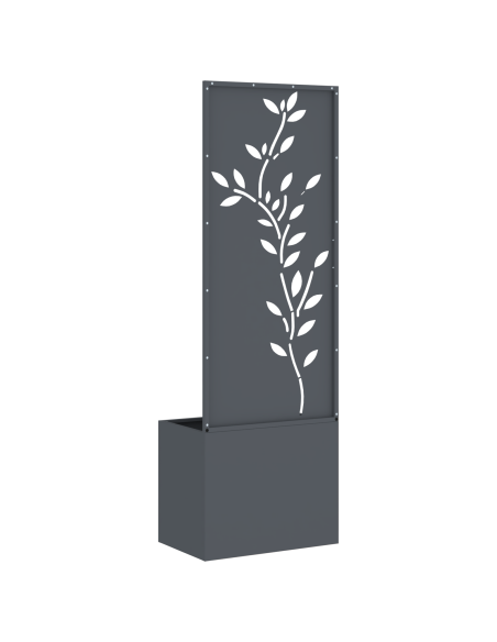 Vaso da Giardino con Pannello Decorativo Antracite 50 x 140 cm