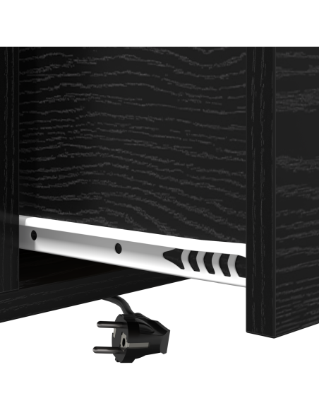 Comò con stazione di ricarica con cassetto 2 pcs Rovere nero