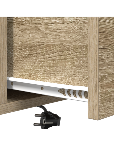 Comò con stazione di ricarica con cassetto 2 pcs rovere sonoma