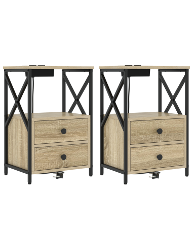 Armadio da Notte 2 pcs Rovere Sonoma 40 x 31 x 60 cm