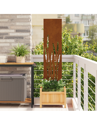 Schermo per privacy in giardino Traforo Ruggine 32 x 140 cm