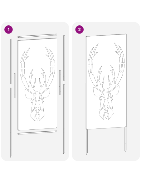Pannello Decorativo da Giardino Argento 50 x 140 cm