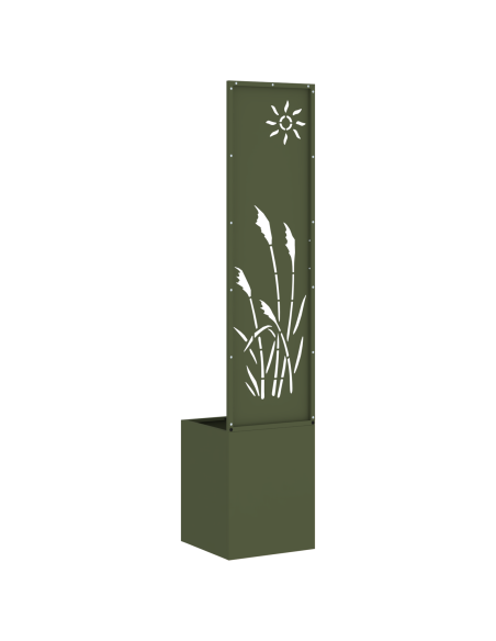 Vaso da Giardino con Pannello Decorativo Oliver verde