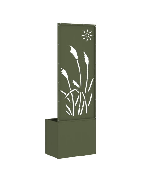 Vaso da Giardino con Pannello Decorativo Oliver verde