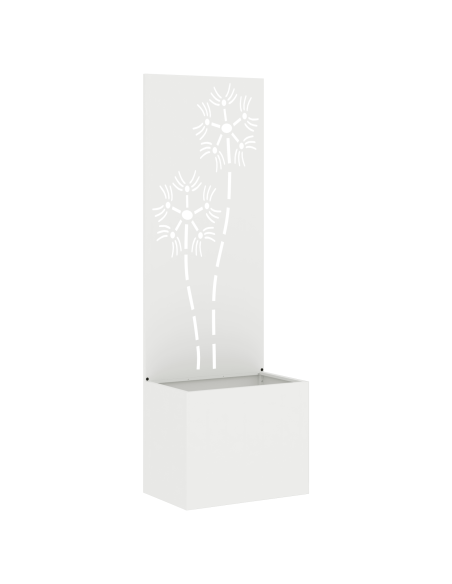 Vaso da Giardino con Pannello Decorativo Bianco 50 x 140 cm