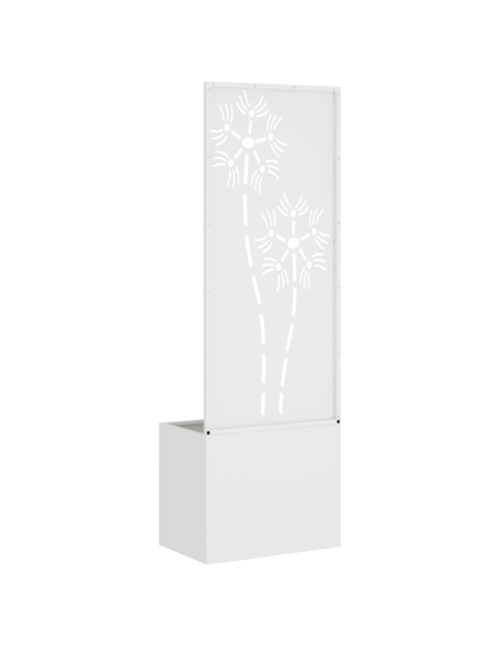 Vaso da Giardino con Pannello Decorativo Bianco 50 x 140 cm
