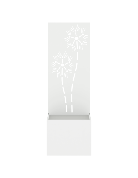 Vaso da Giardino con Pannello Decorativo Bianco 50 x 140 cm