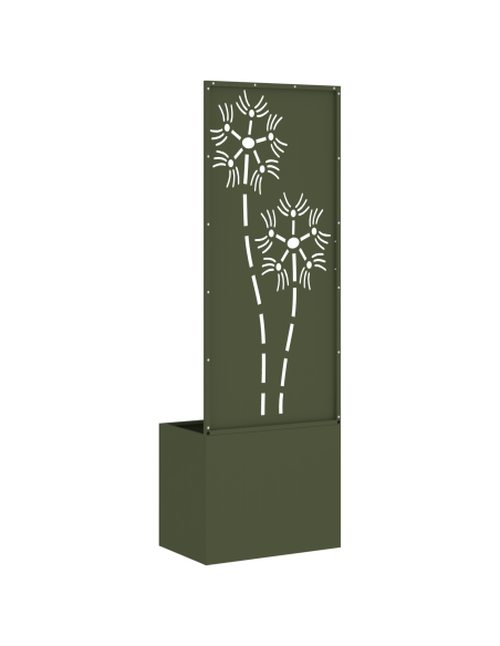 Vaso da Giardino con Pannello Decorativo Oliver verde